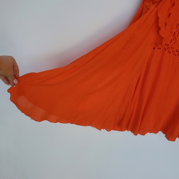 FREE People One Priscilla  Mini Dress Orange Size S - Picture 9 of 13